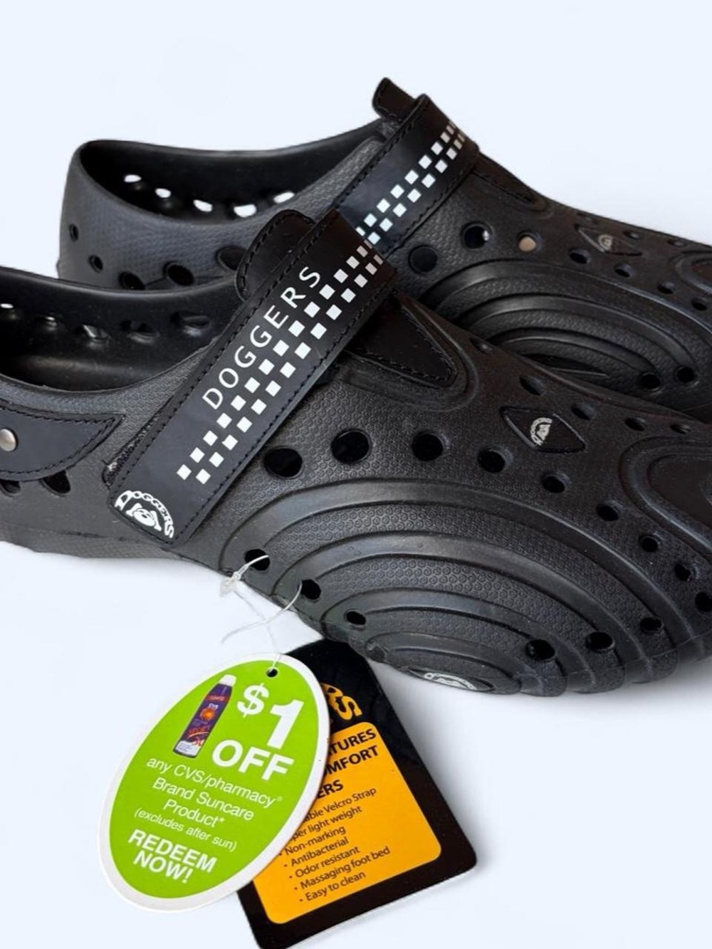 Women's Black Comfort Clogs with Adjustable Strap
